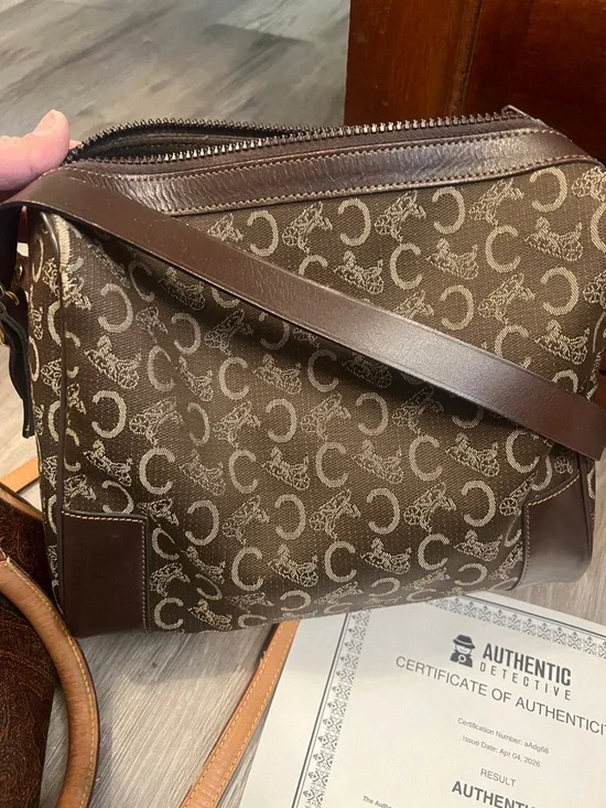 Celine Brown and Tan Monogram with COA Crossbody bundle with Etro crossbody - Picture 3 of 9